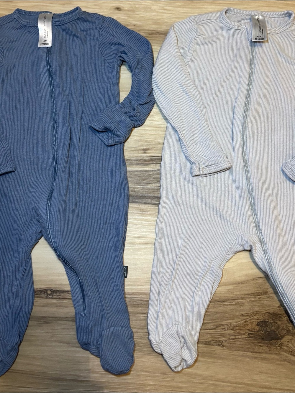 Gerber Ribbed Footed One-Piece - Blue & Light Blue